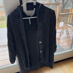 Free People grey knit sweater/cardigan